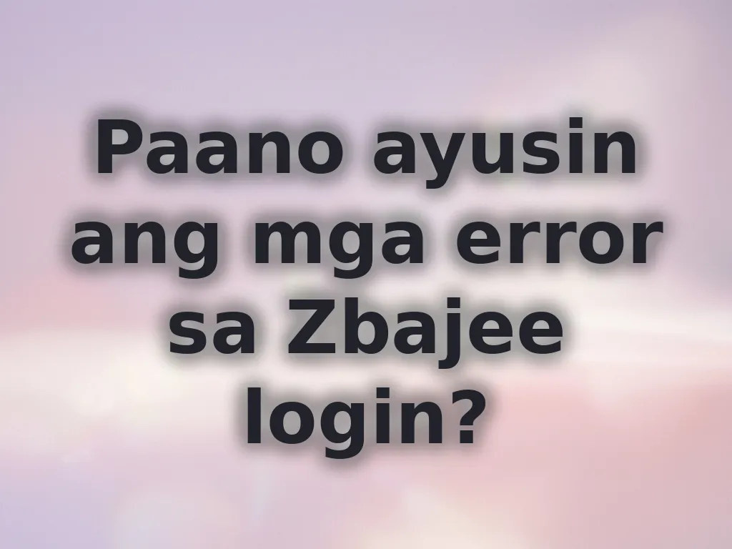 Login errors guide