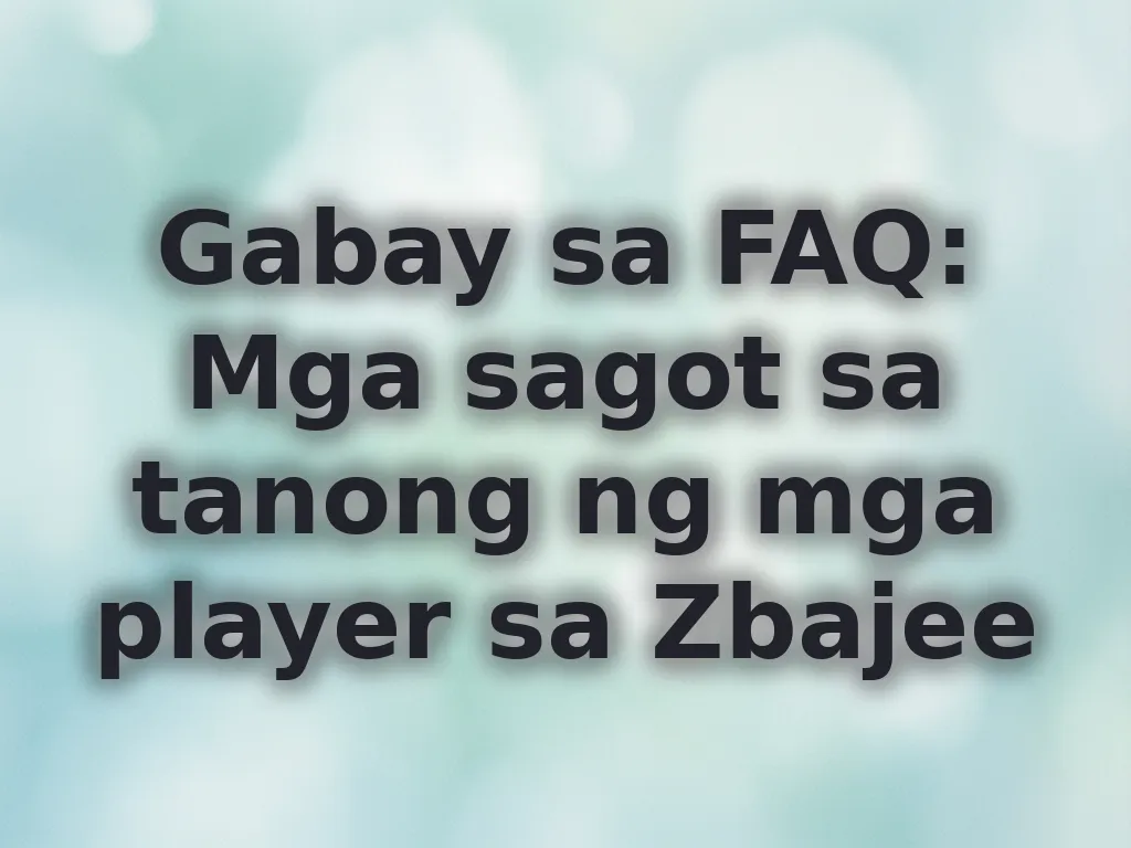Gabay sa FAQ